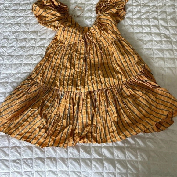 Cinq e Sept Betsy dress in orange juice plaid - Picture 5 of 12